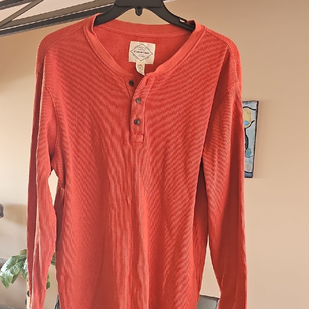 St. John's Bay Classic Oramge Henley Shirt
